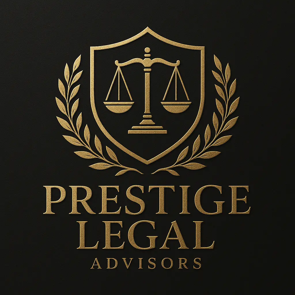 Attorney / Law Logo template with shield and laurel in gold and black