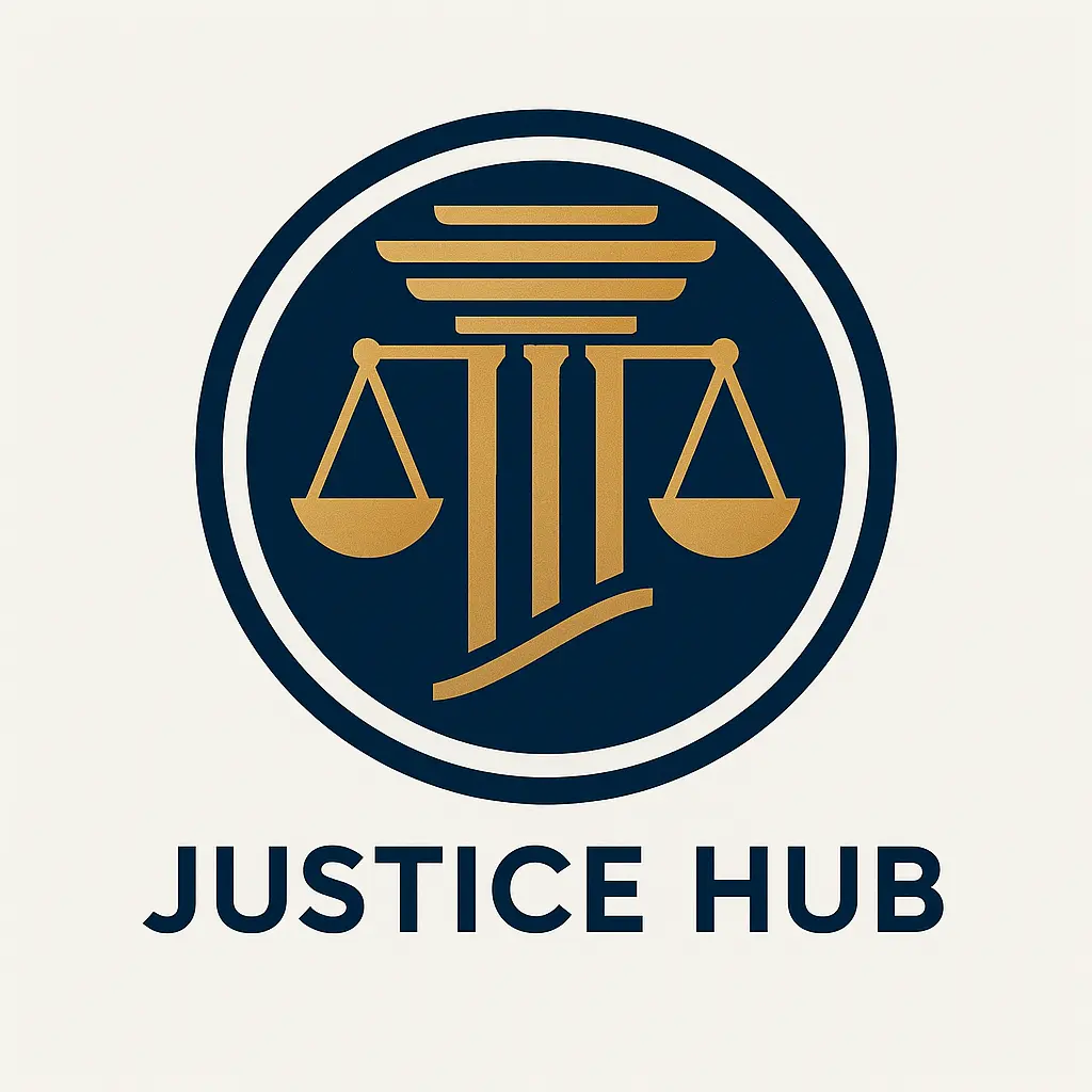 Contemporary Attorney / Law Logo template with scales and pillar.