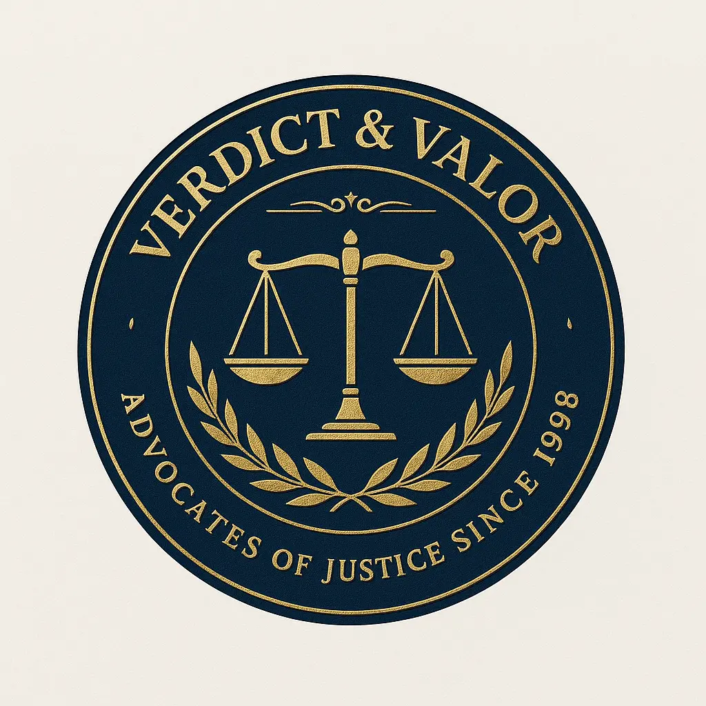 Classic circular Attorney / Law Logo template with scales and laurel
