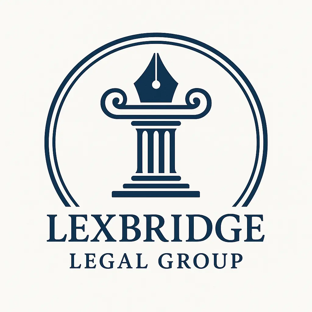 Classic Attorney / Law Logo template with pen and column motif