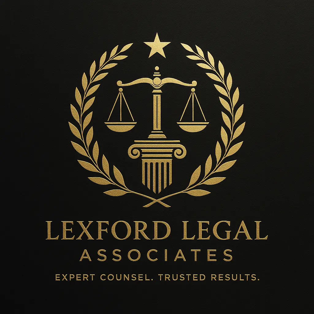 Luxury Attorney / Law Logo template with gold scales and laurel