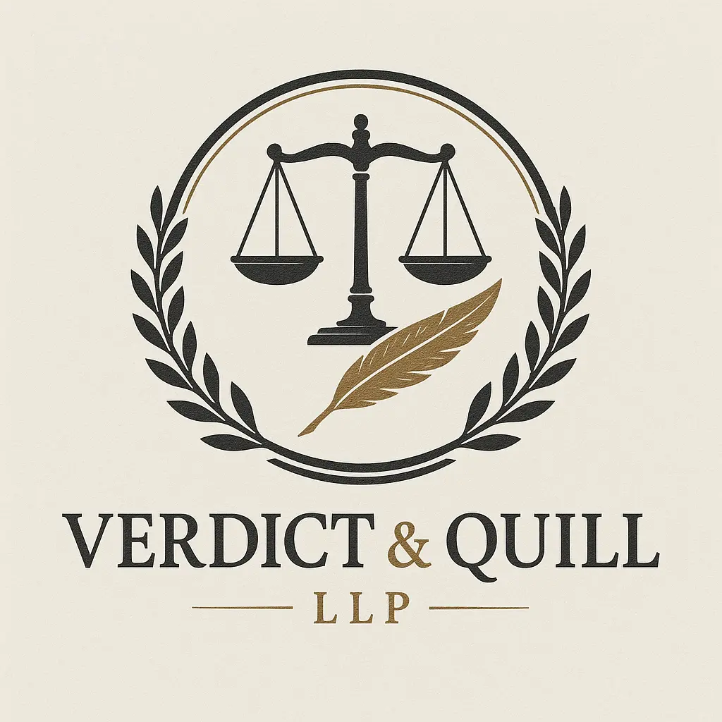 Attorney / Law Logo template with scales, quill, and laurel