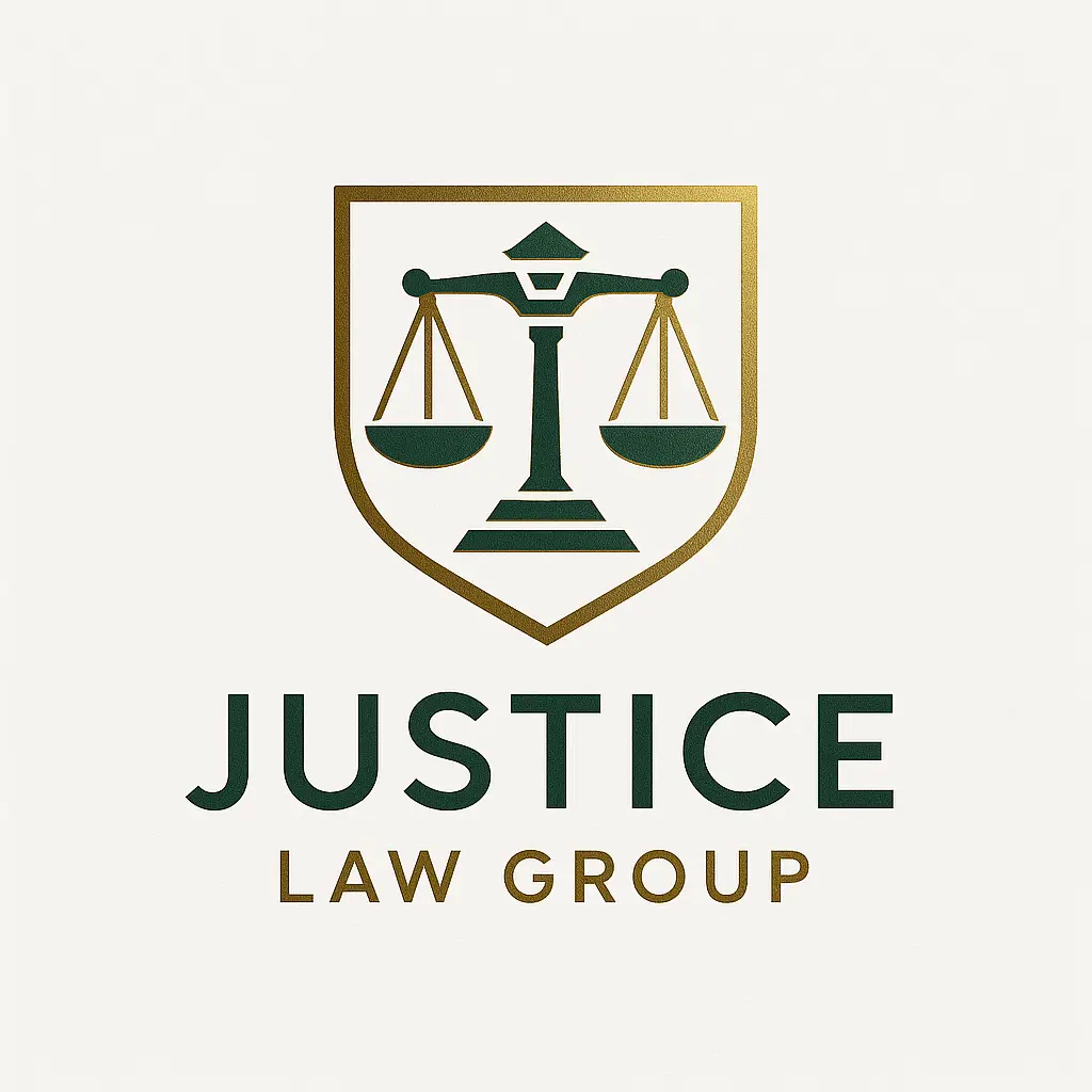 Attorney / Law Logo template with scales of justice, minimalist design