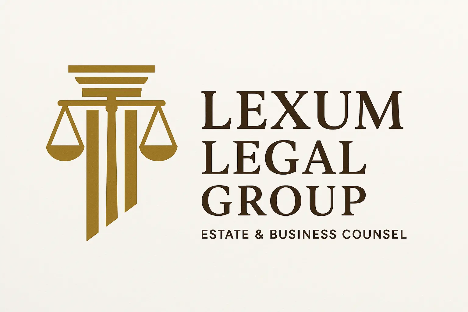 Attorney / Law Logo template with pillar, serif typography, and neutral color palette