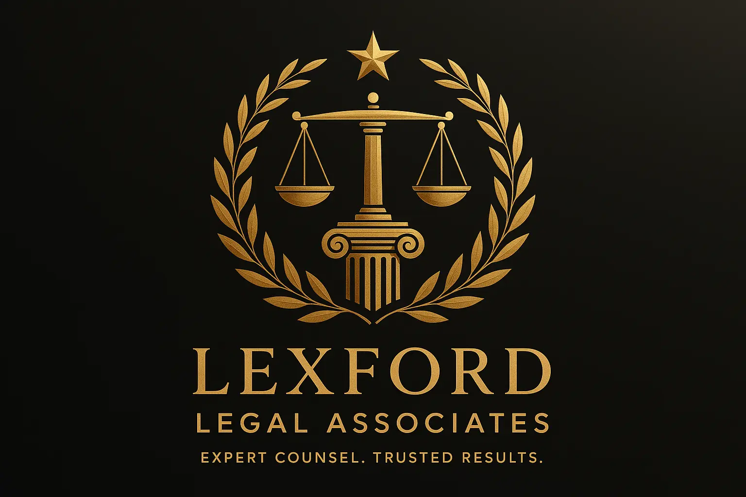 Luxury Attorney / Law Logo template with scales and laurel