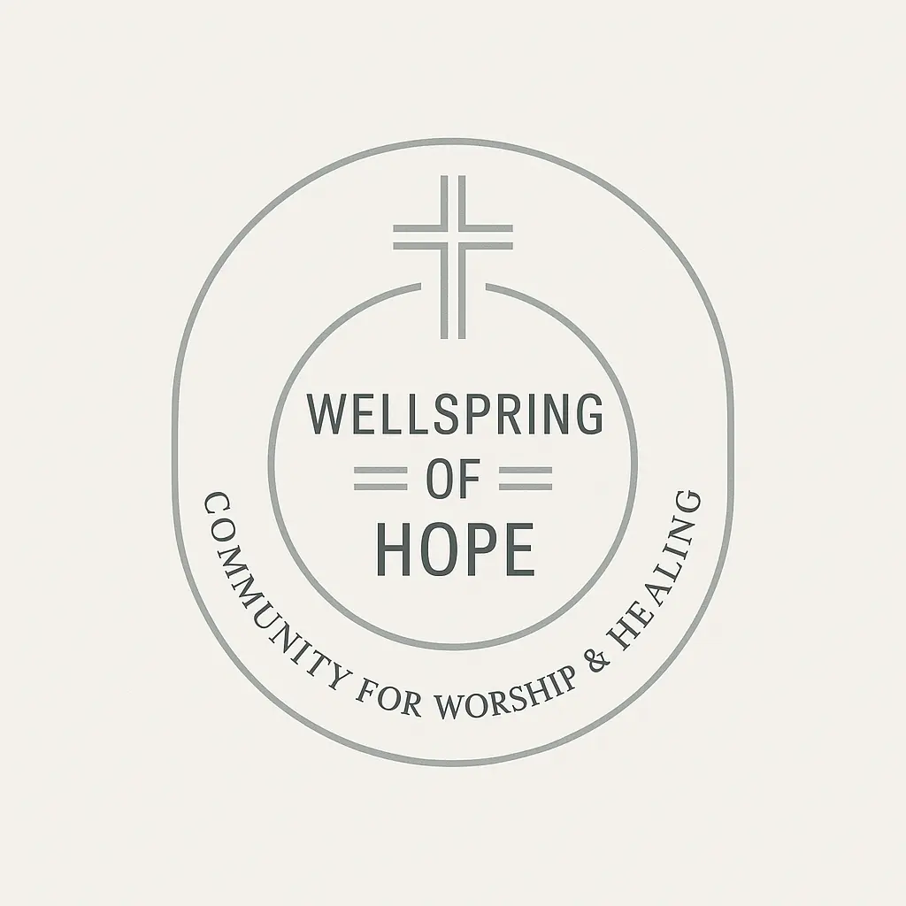 Minimalist circular Church Logo template with modern serif text
