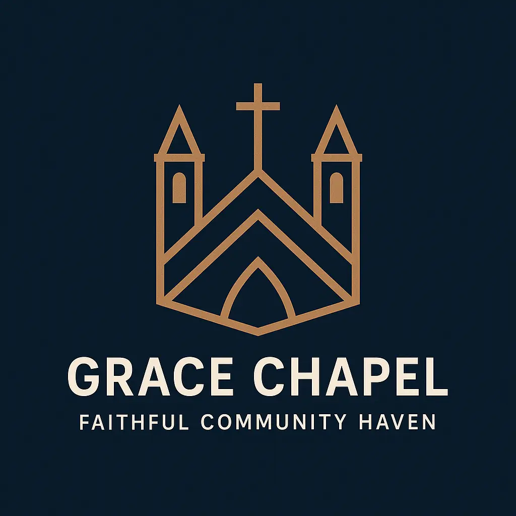 Minimalist Church Logo template with cross and towers