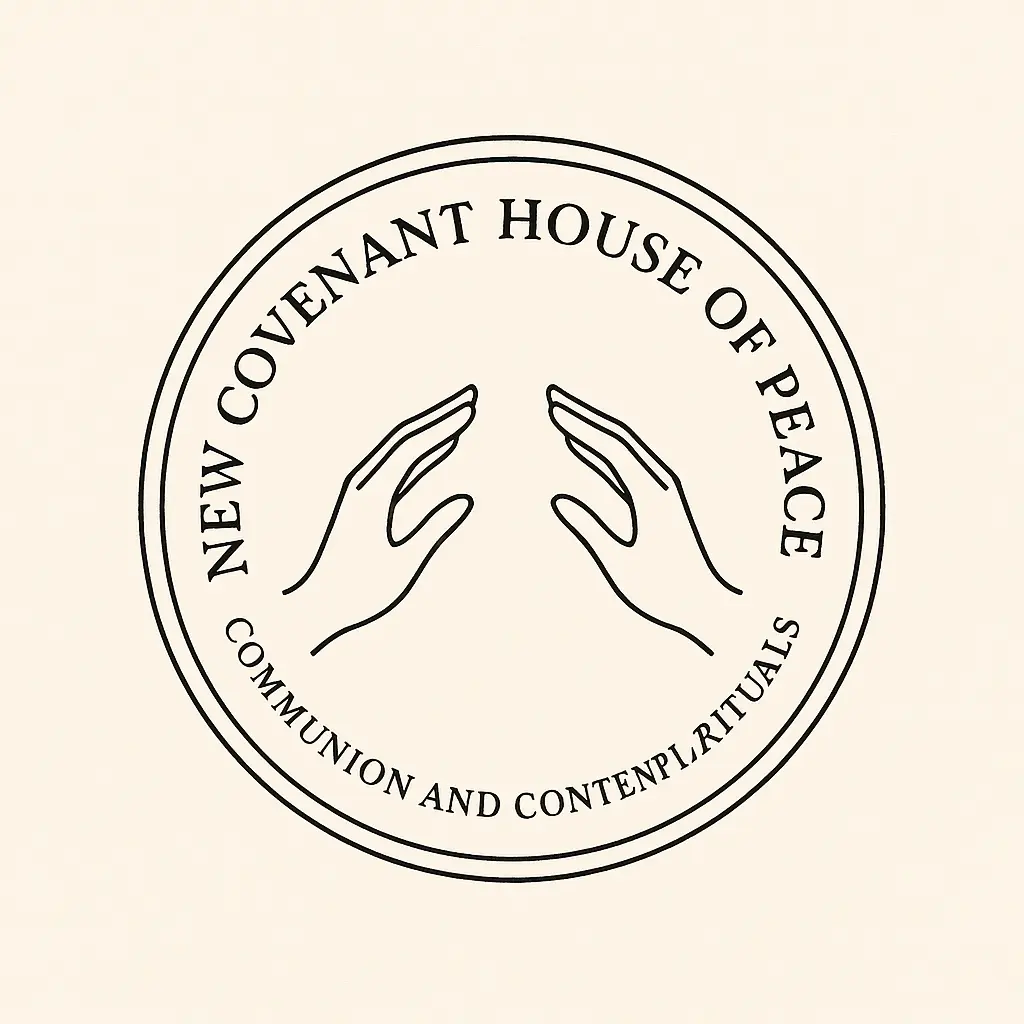 Minimalist Church Logo template with two outstretched hands in a circle