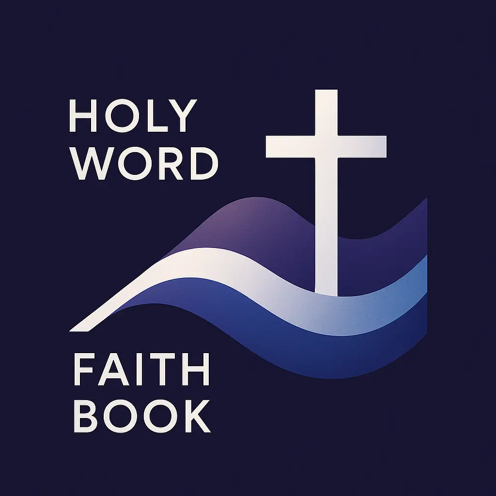 Church Logo template with cross and waves design