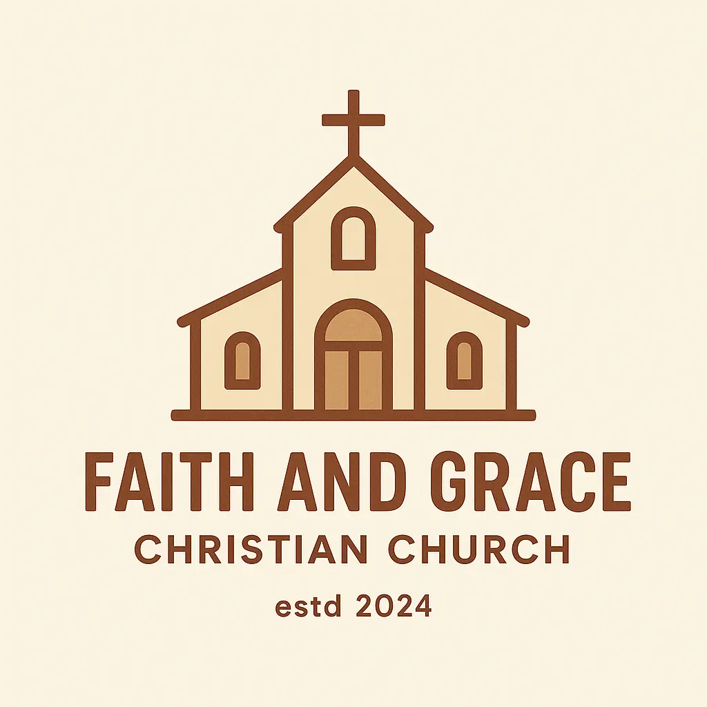 Church Logo template featuring cross and warm earth tones
