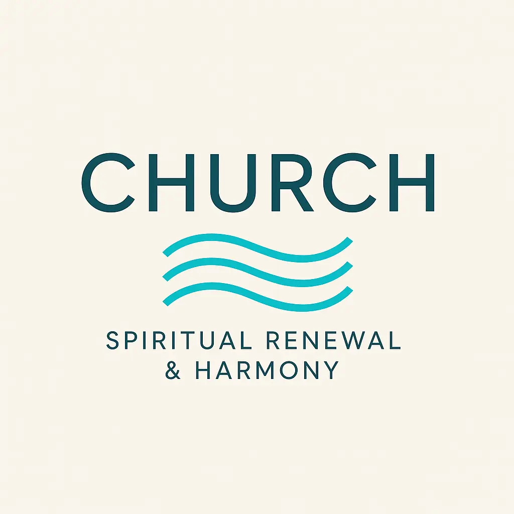 Minimalist Church Logo template with teal and aqua text