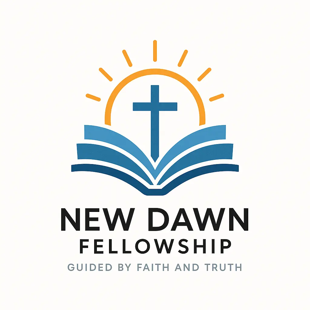 Minimalist Church Logo template with cross, book, and sunrise