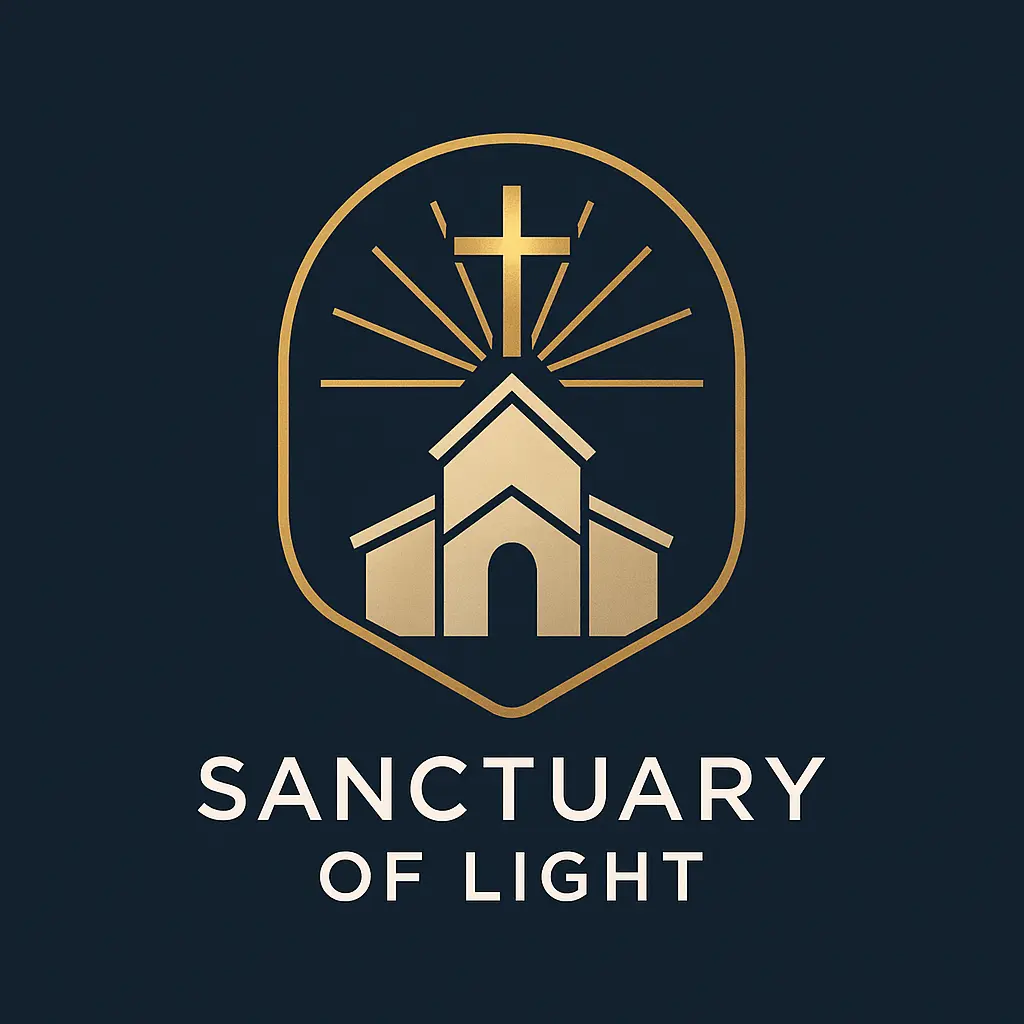 Church Logo template with cross and rays of light