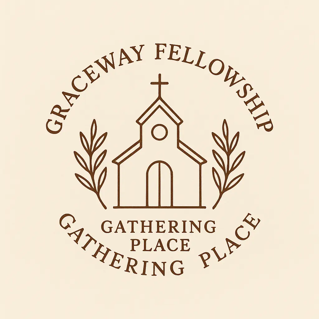 Minimalist Church Logo template with chapel and olive branches