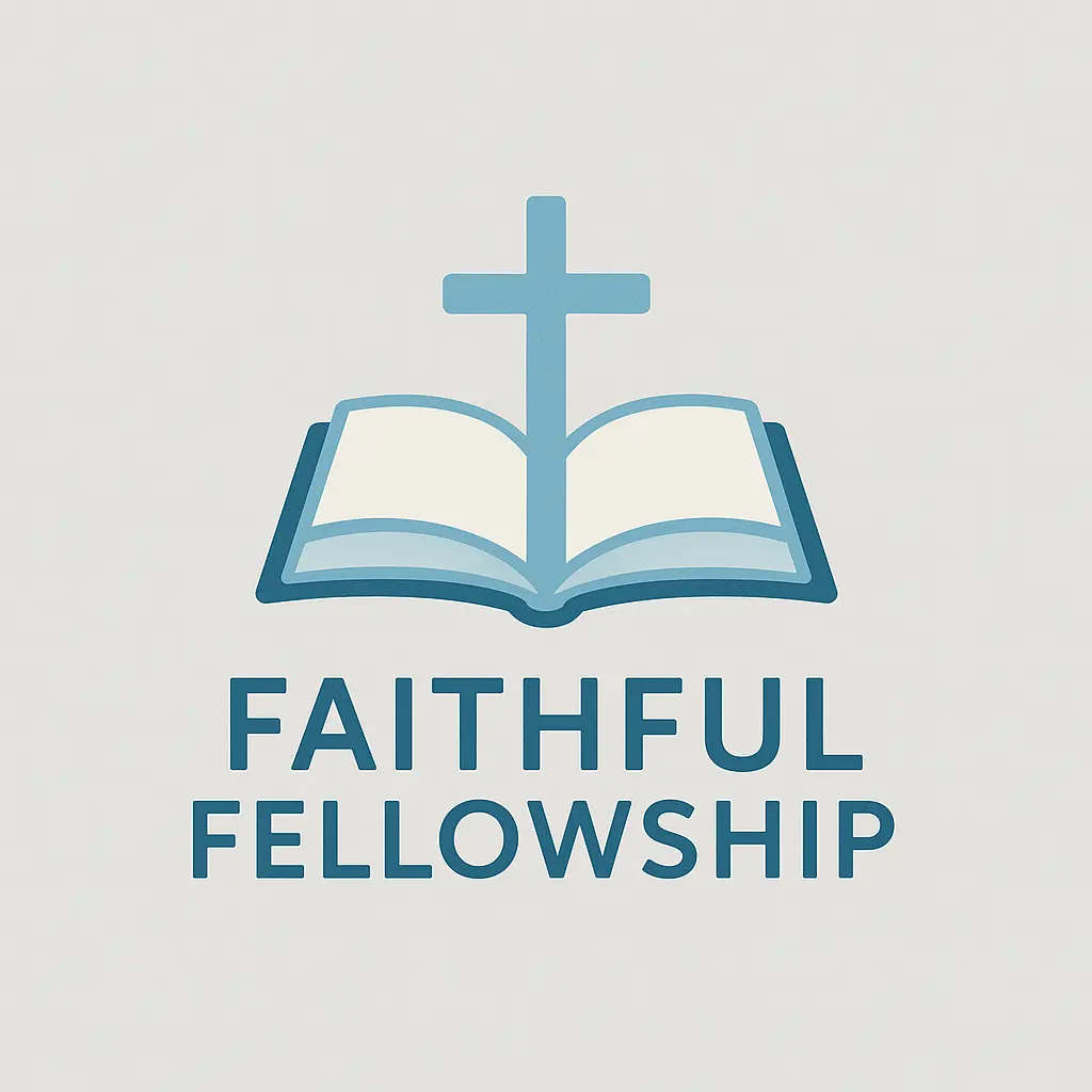 Church Logo template with cross and open Bible