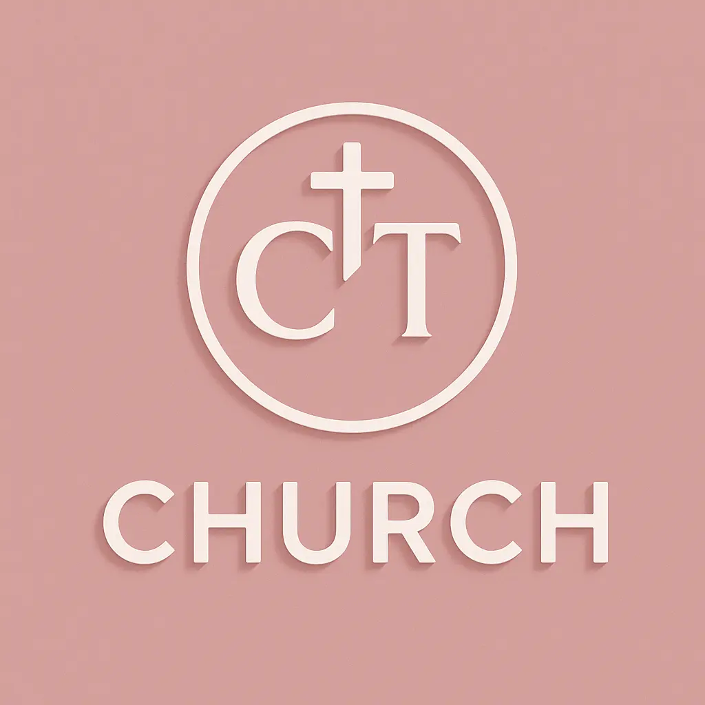 Church Logo template with two initials in a circular emblem.
