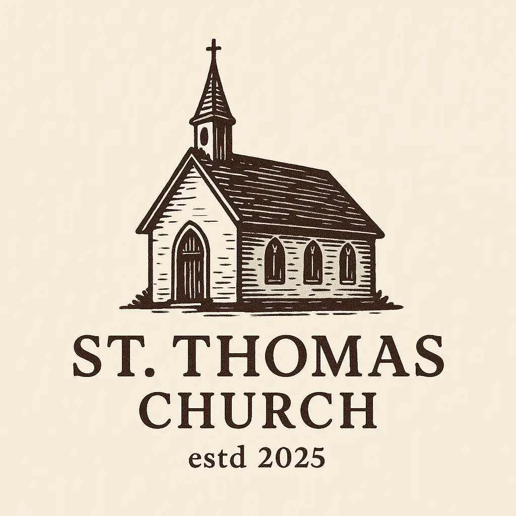 Traditional hand-drawn St. Thomas Church Logo template