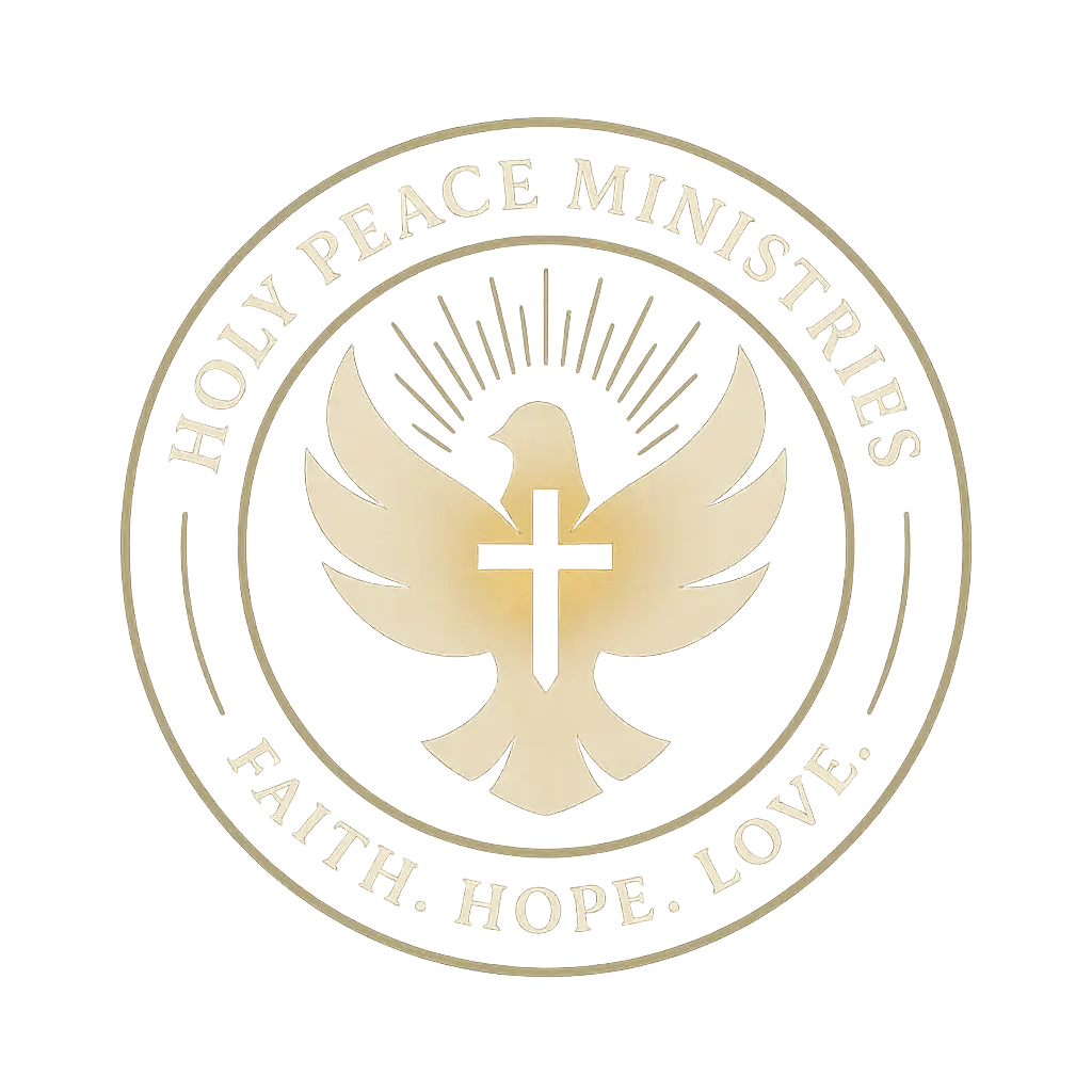 Church Logo template with dove, cross, and sunburst