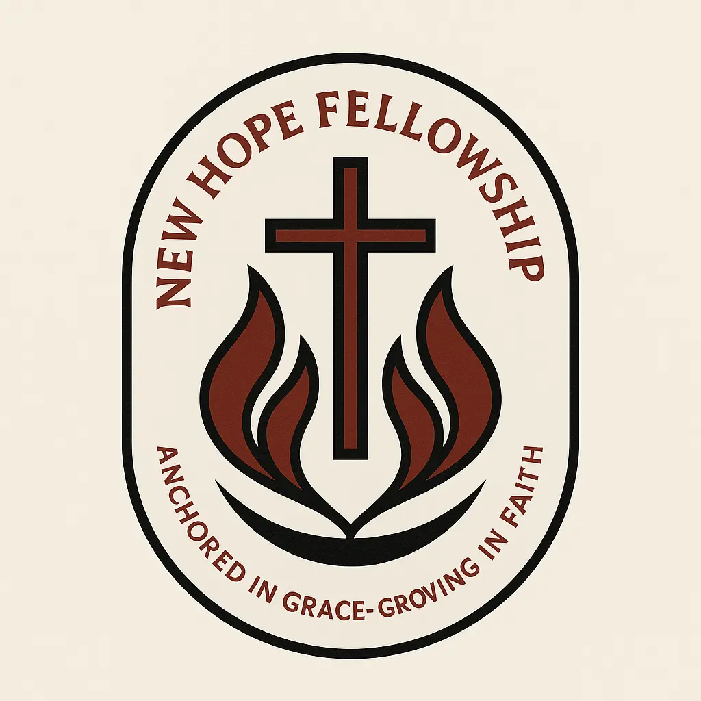 Minimalist Church Logo template with cross and flame motif