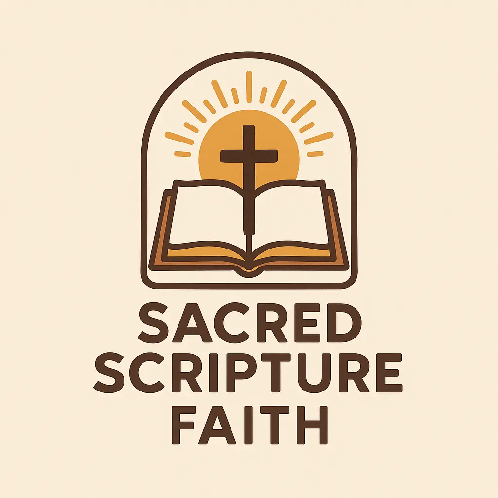 Church Logo template featuring cross, Bible, and halo
