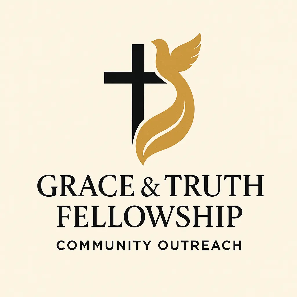 Minimalist Church Logo template with cross, flame, and dove