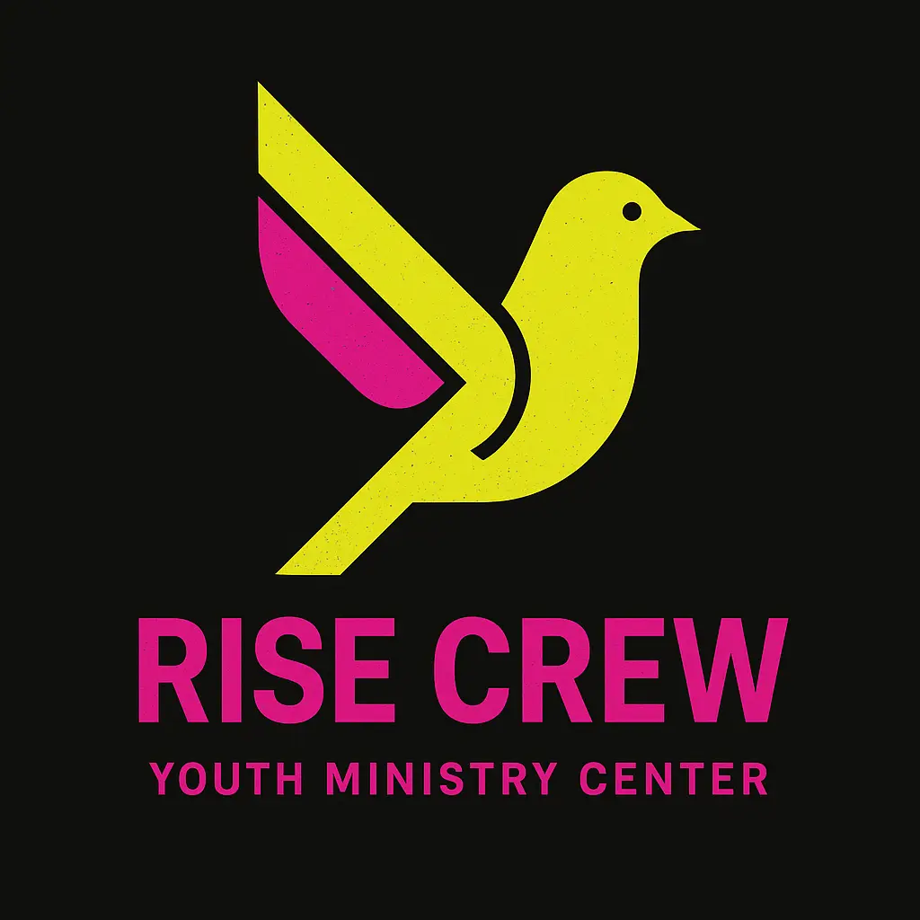 Vibrant Church Logo template with neon dove and bold text
