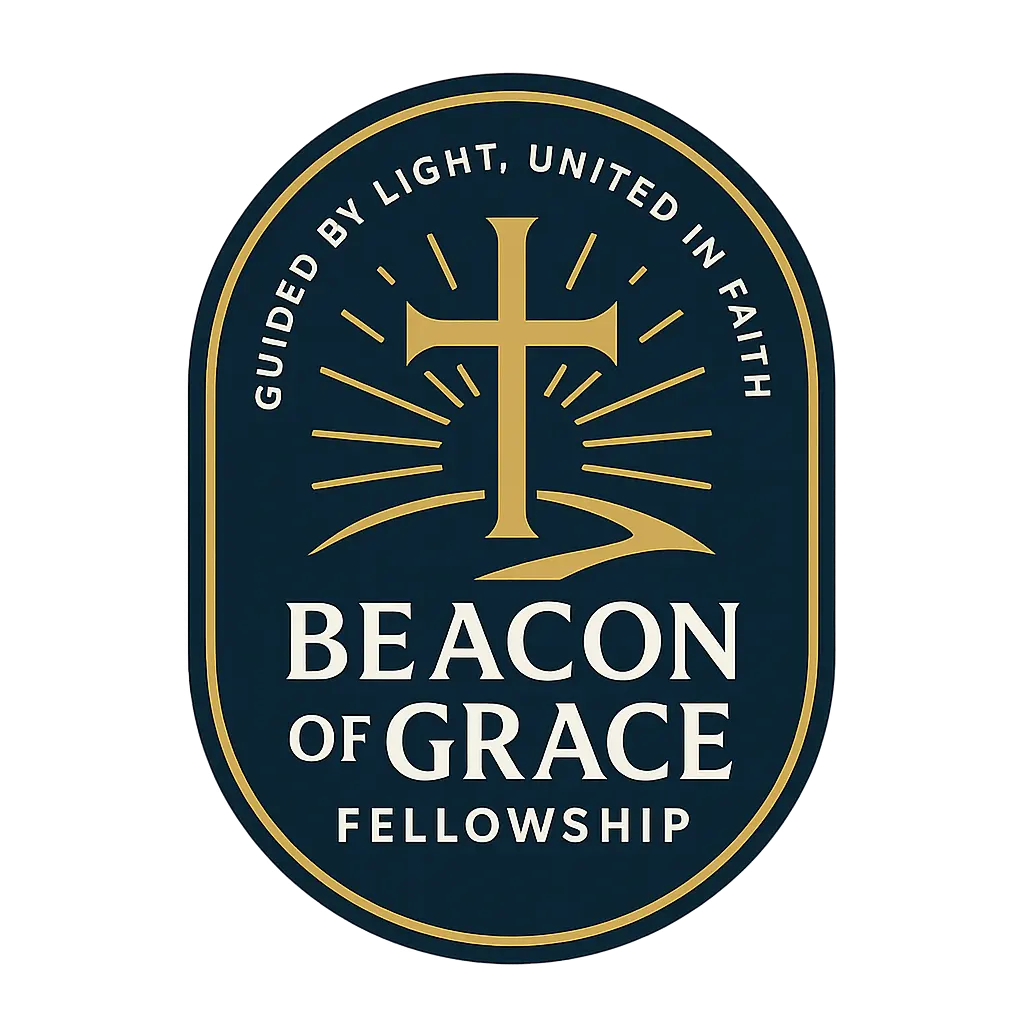 Minimalist Church Logo template with sunburst and cross