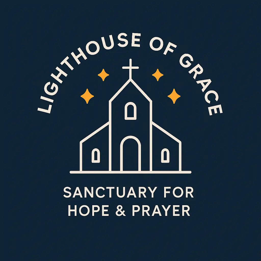 Minimalist Church Logo template with stars and cross