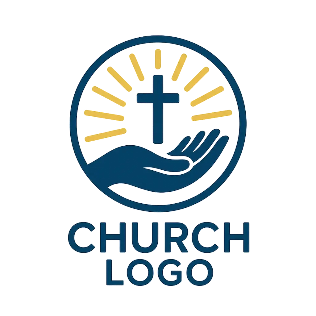 Church Logo template with cross and hand design