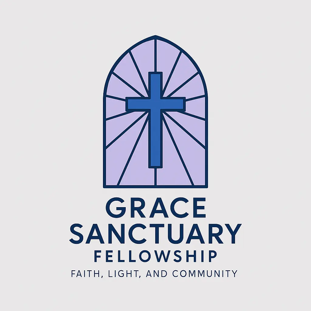 Minimalist Church Logo template with cross in stained glass