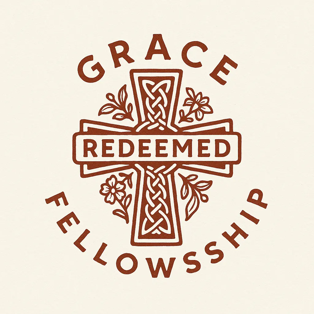Vintage Church Logo template with Celtic cross and arched text