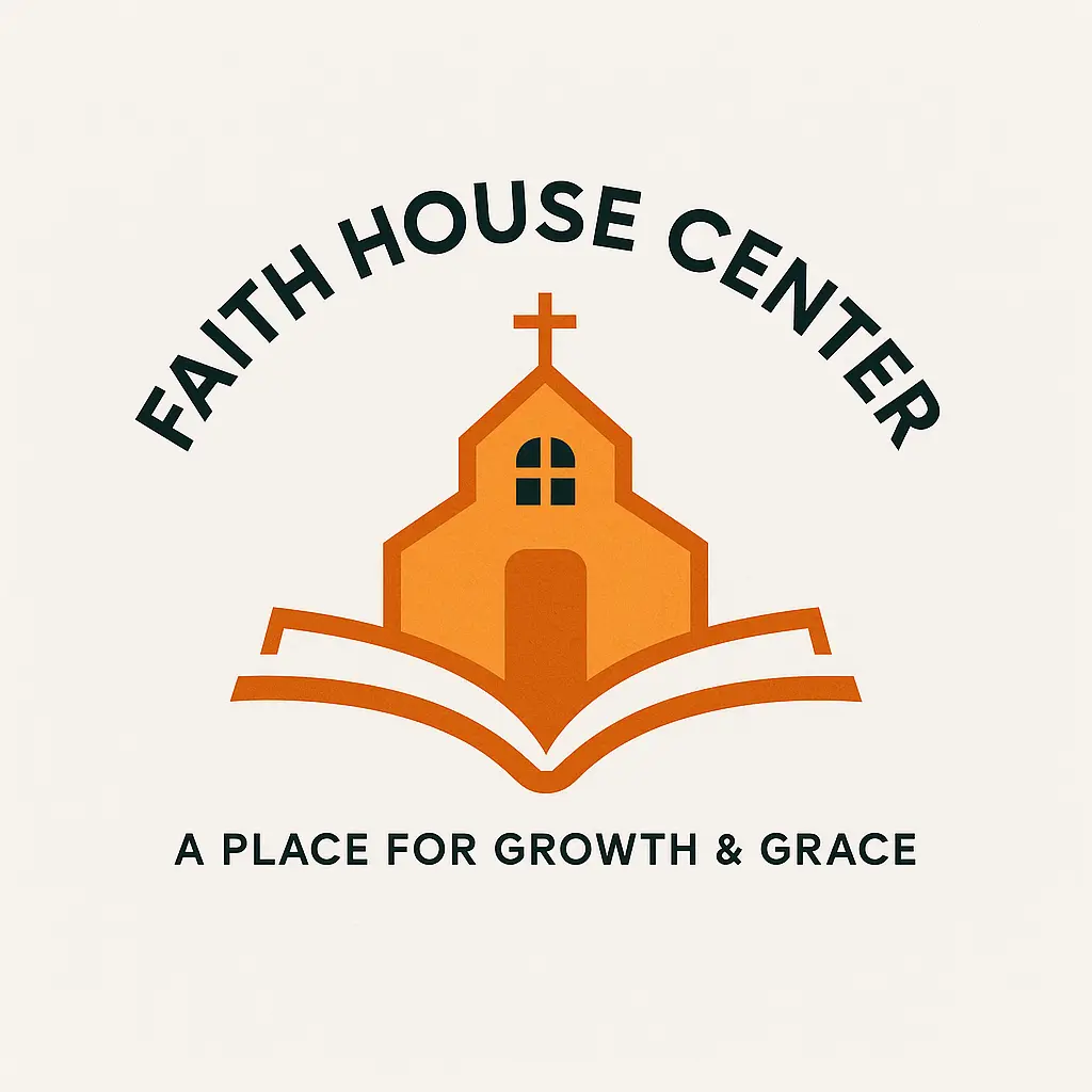 Minimalist Church Logo template with cross and open book