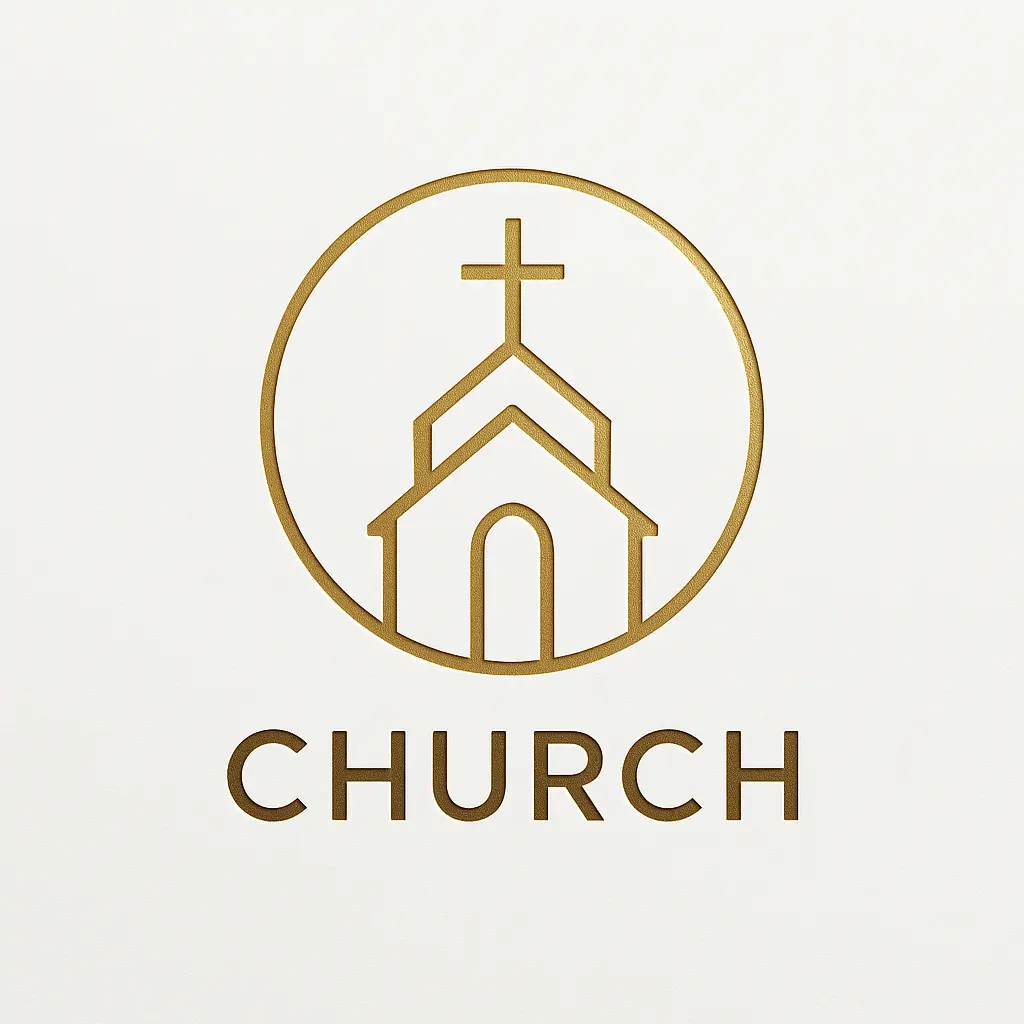 Church Logo template with cross and church building