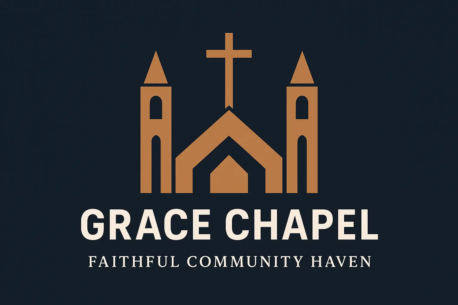 Church Logo template with vibrant foliage and cross design