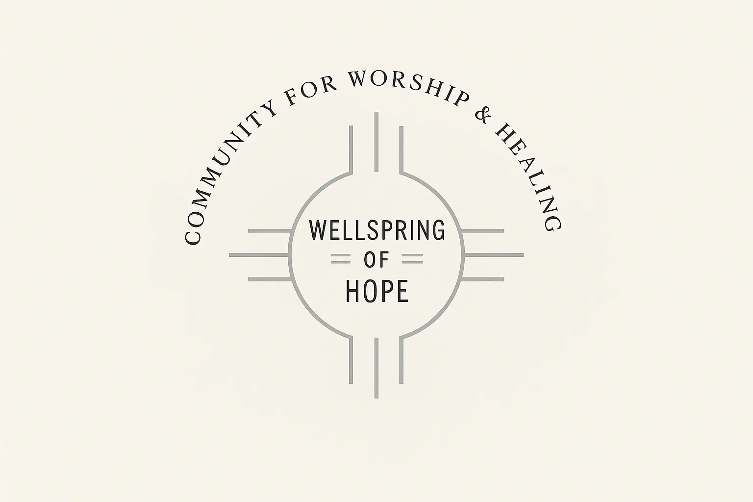 Church Logo template with cross, open hands, and dove