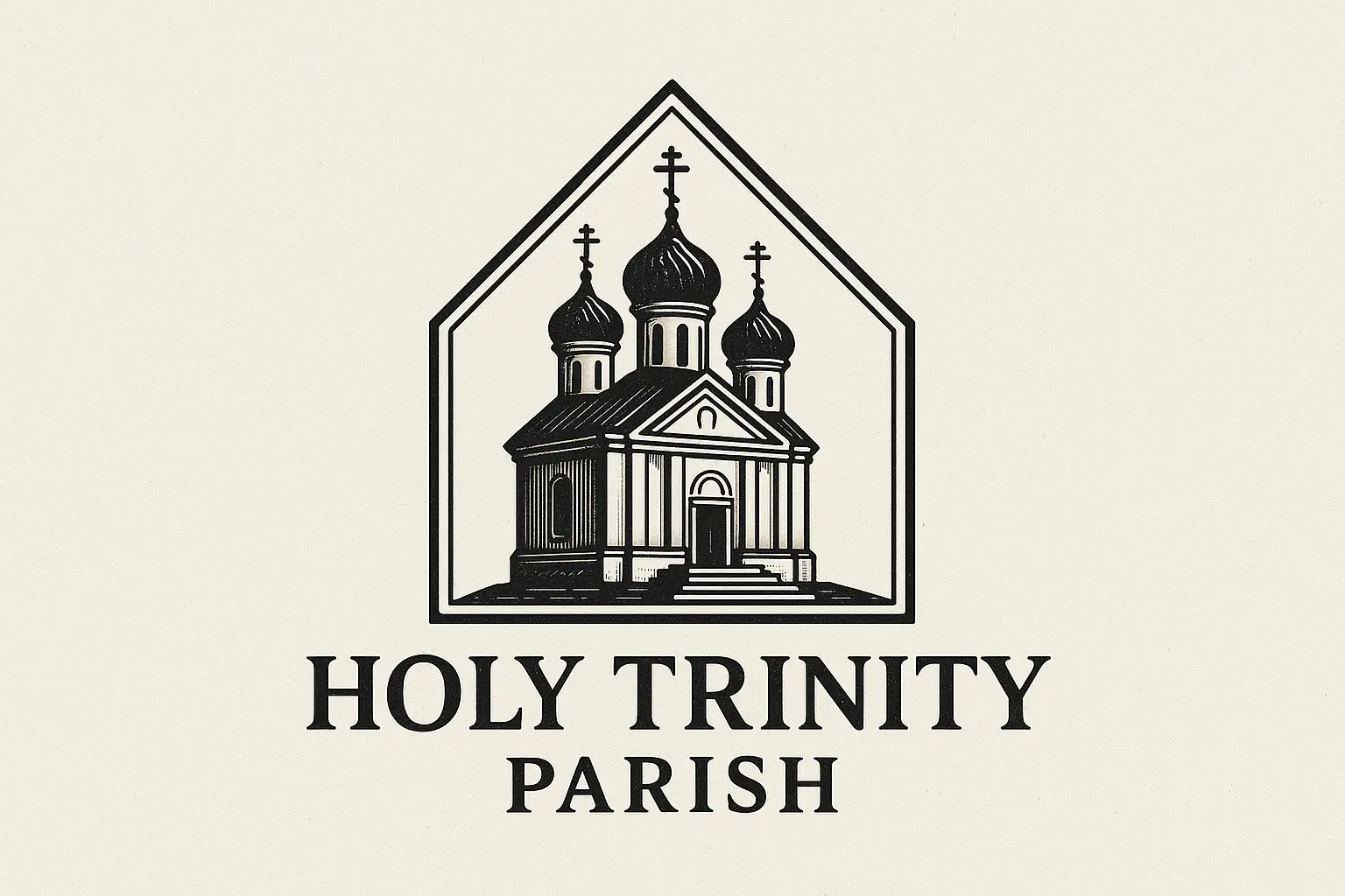 Church Logo template with two initials in a circular emblem.