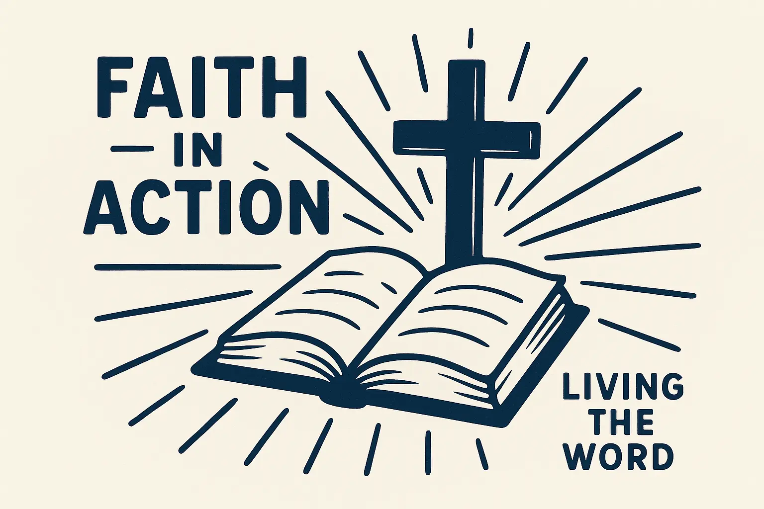 Minimalist Church Logo template with cross and open book