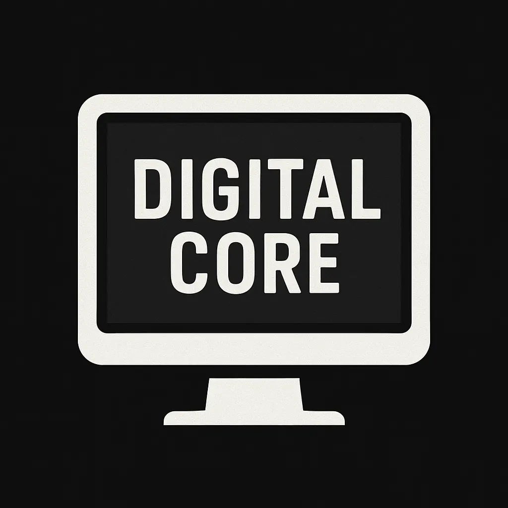 Minimalist Computer Logo template with central monitor design