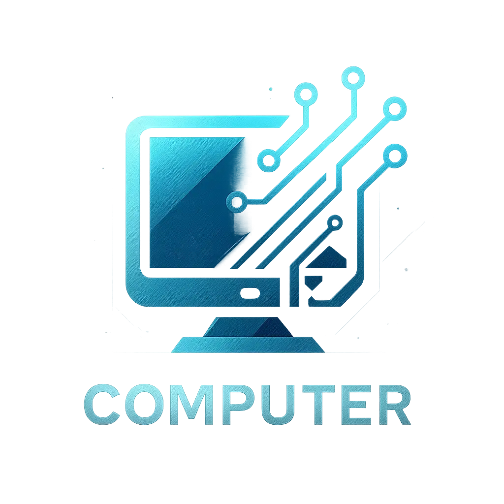 Computer Logo template with abstract tech design