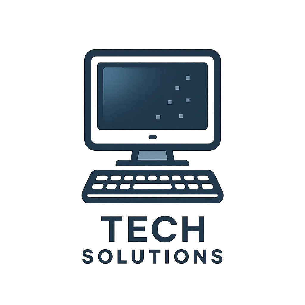 Computer Logo template with modern desktop design