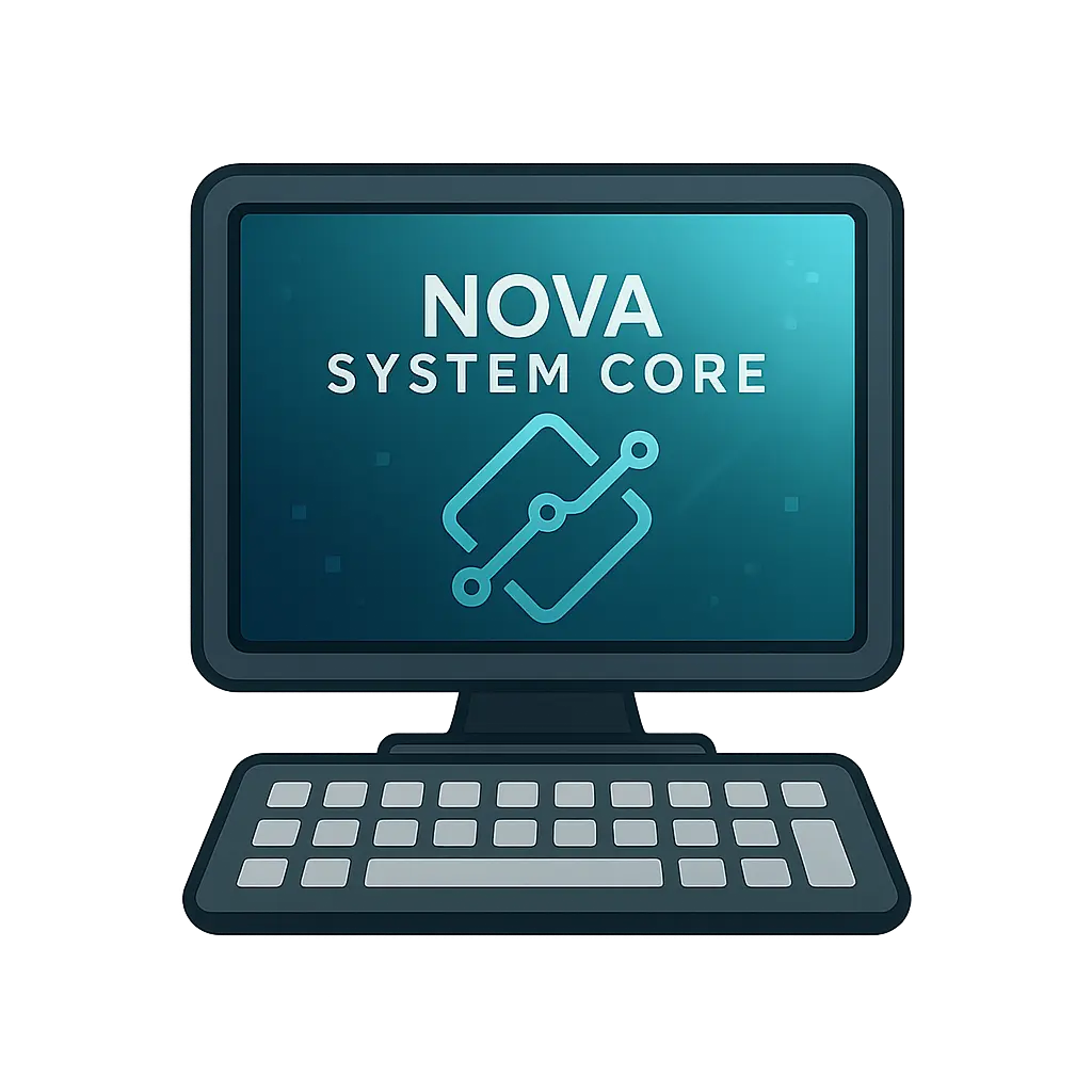 Modern Computer Logo template with screen and keyboard