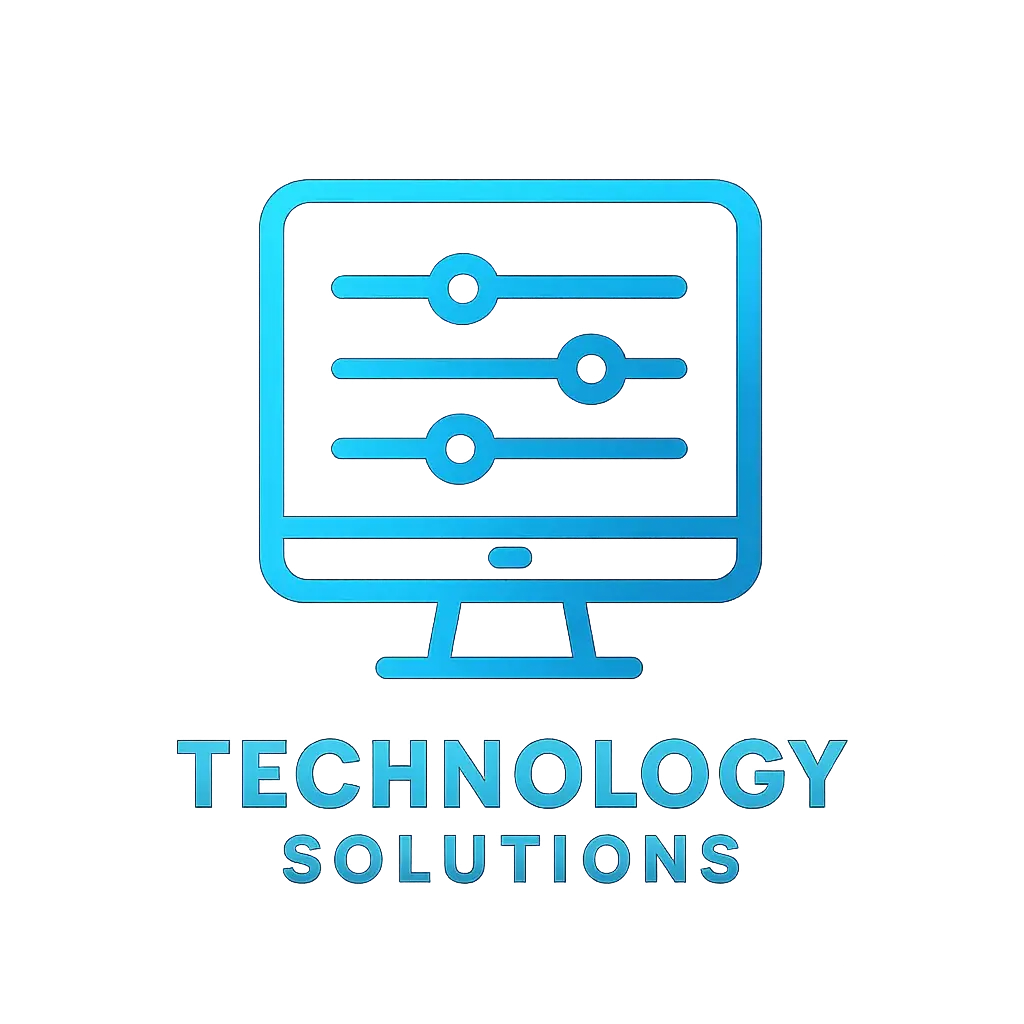 Computer Logo template with stylized screen and sliders