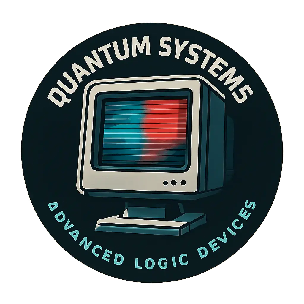 Computer Logo template with glitch screen and digital text