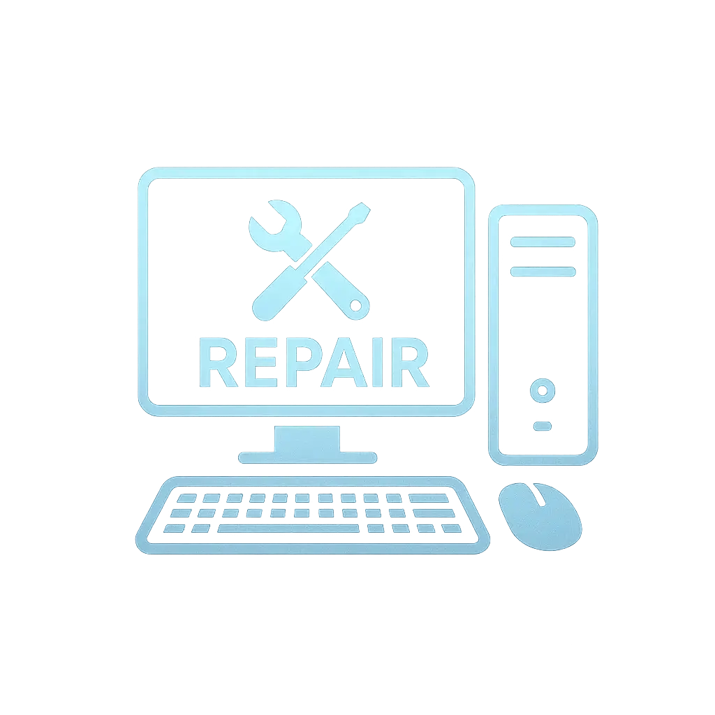 Computer Logo template with repair tools and modern design