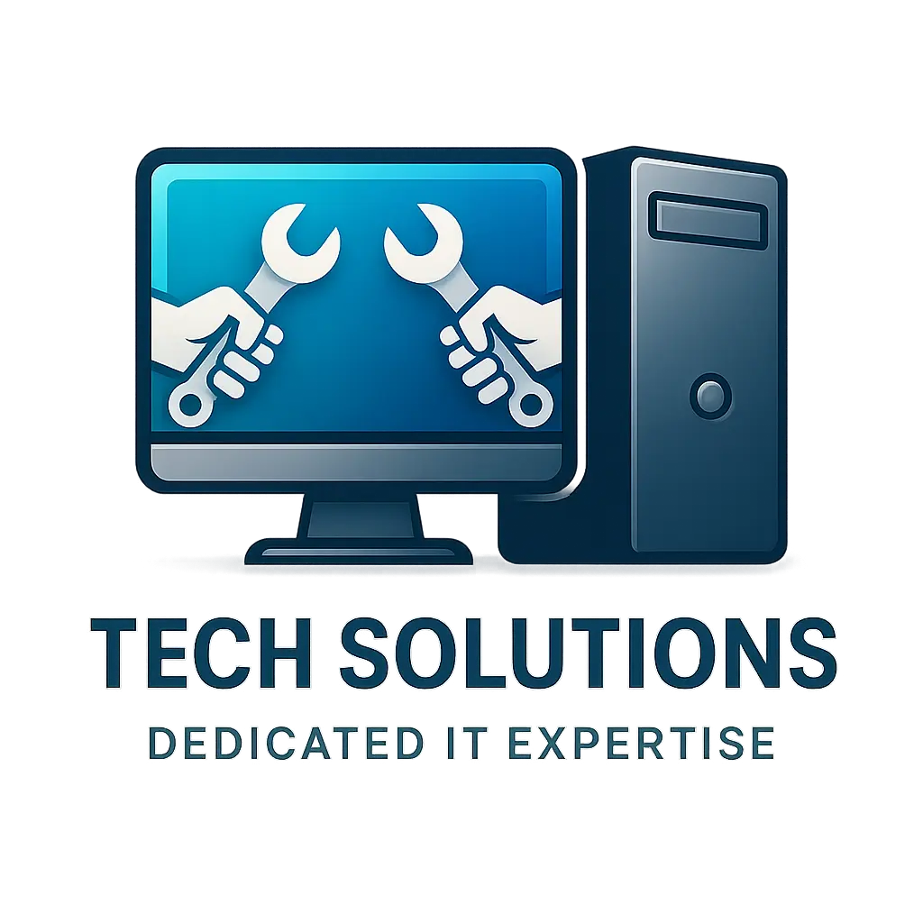 Computer Logo template with tools and monitor icon