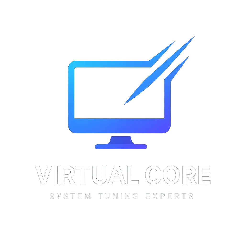 Futuristic Computer Logo template with digital monitor and rays