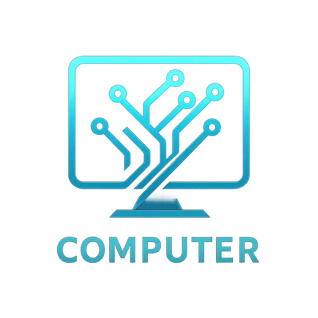 Futuristic Computer Logo template with circuit board design