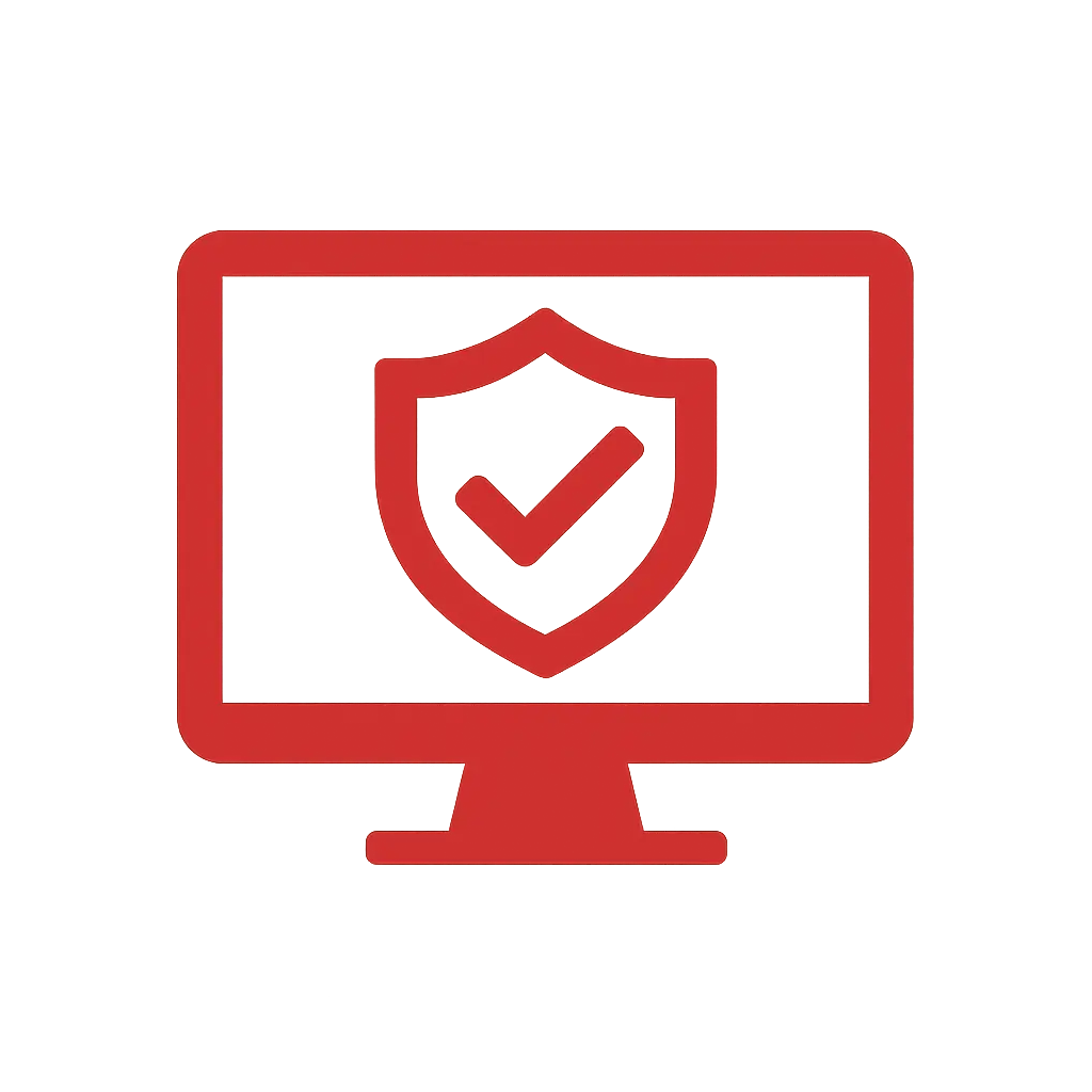 Computer Logo template with shield and check mark