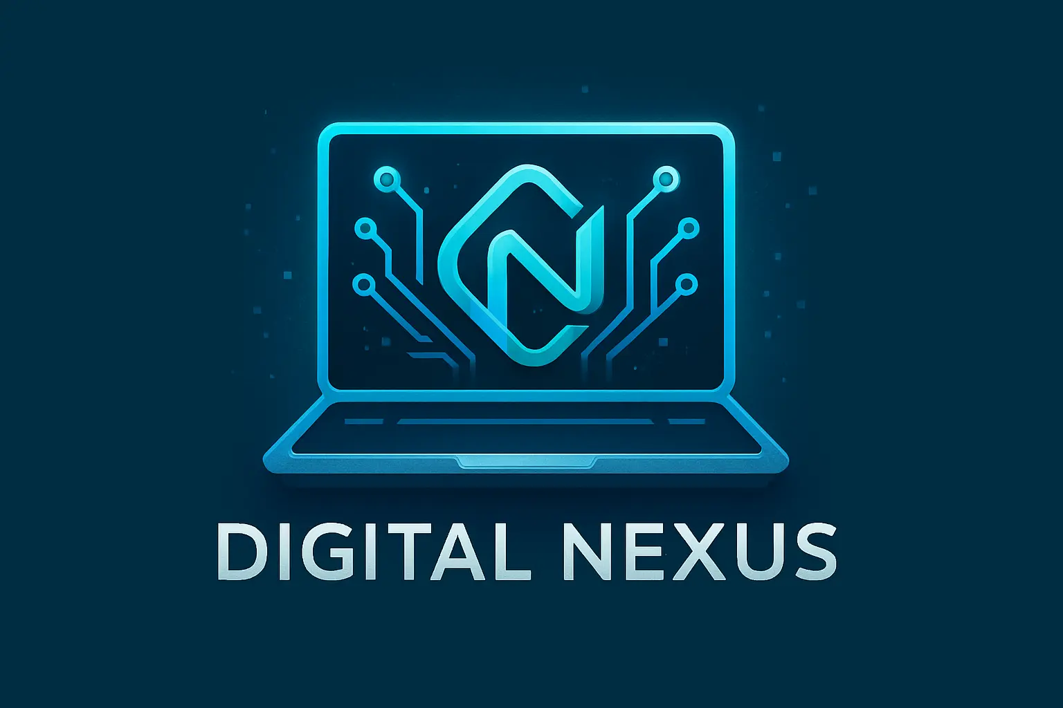 Modern Computer Logo template with tech stethoscope motif