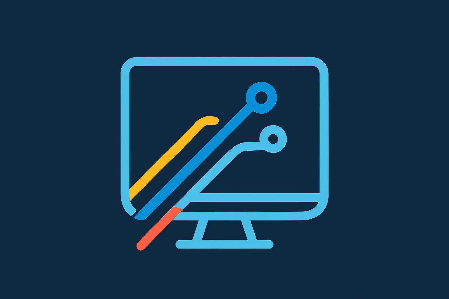 Colorful Computer Logo template with modern tech style
